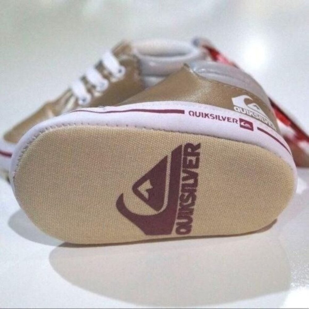 Quicksilver Tan Baby Lace Up Sneakers High Top Shoes - Picture 4 of 5